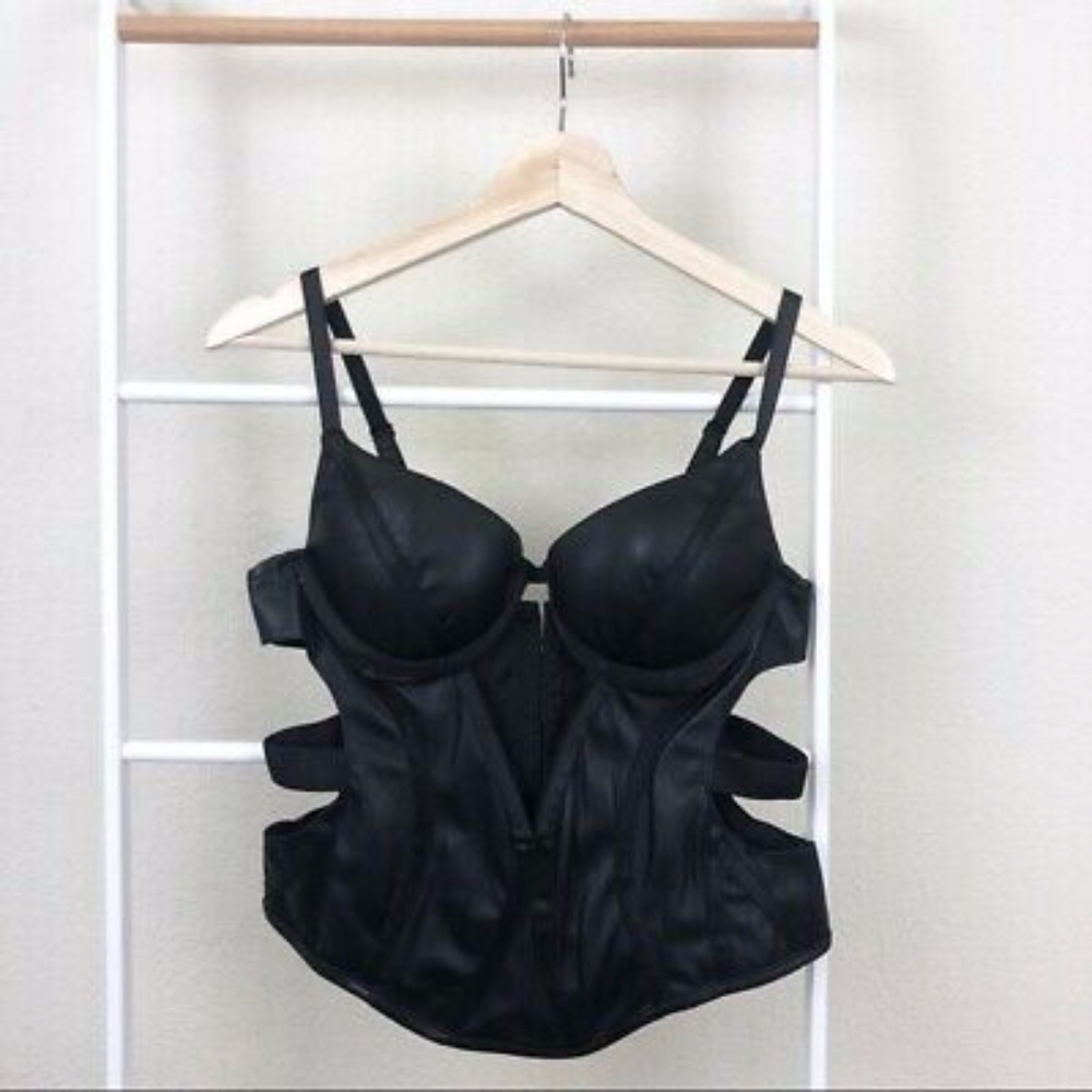 Faux Leather Bustier